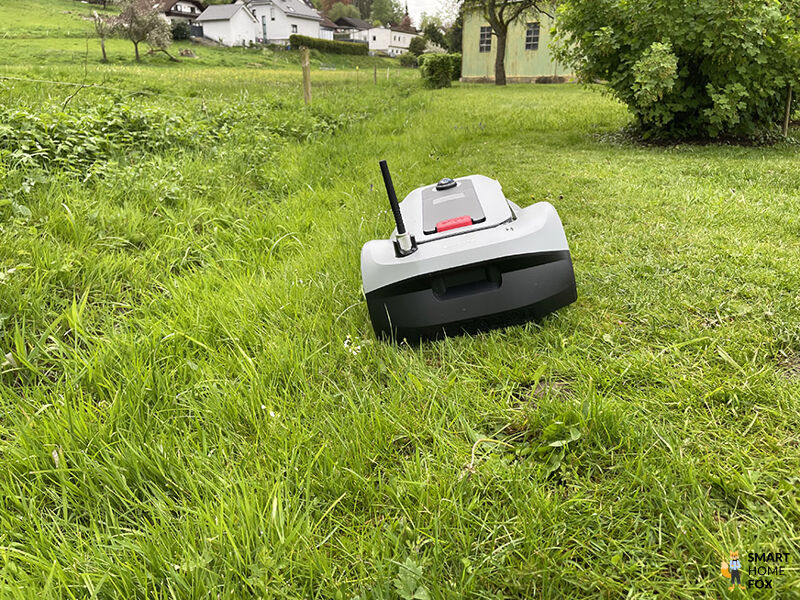 Der ECOVACS Goat G1-800 Mähroboter mäht im Test den Rasen.